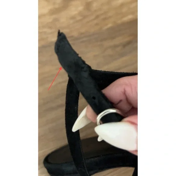 IRO Paris Romy Black Strappy Suede Sandal Stiletto Heels Size 38 - Picture 5 of 11